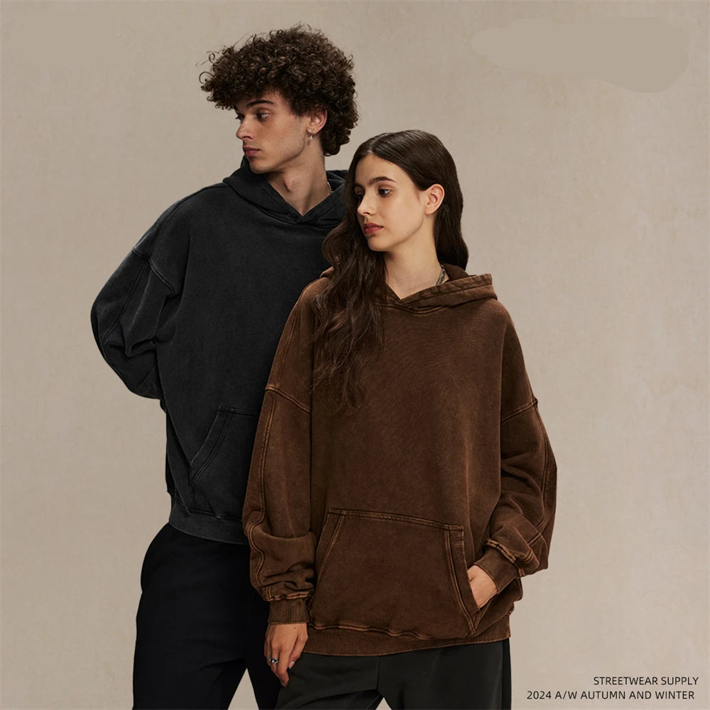 ZODF HY0696 Vintage Batik Washed Hoodie: - monveluxe