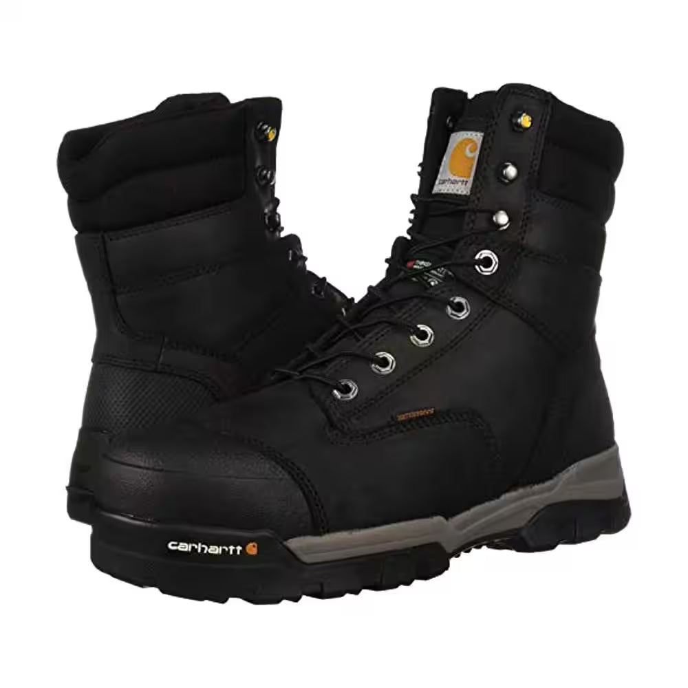 Men'S Ground Force Waterproof 8'' Work Boots - Composite Toe - Black Size 15(W)