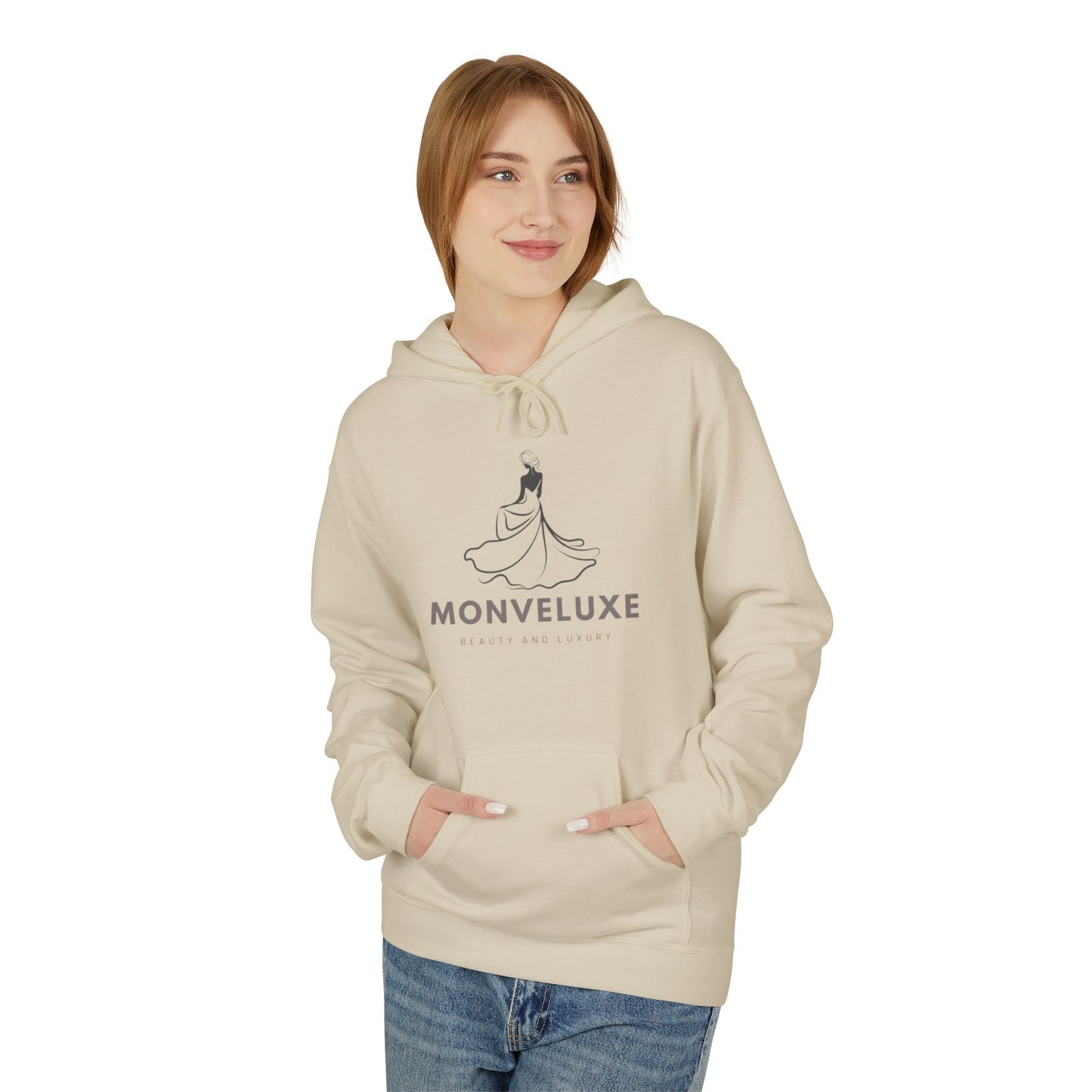 Monveluxe Unisex Softstyle Fleece Hoodie - Luxury Beauty Design - monveluxe