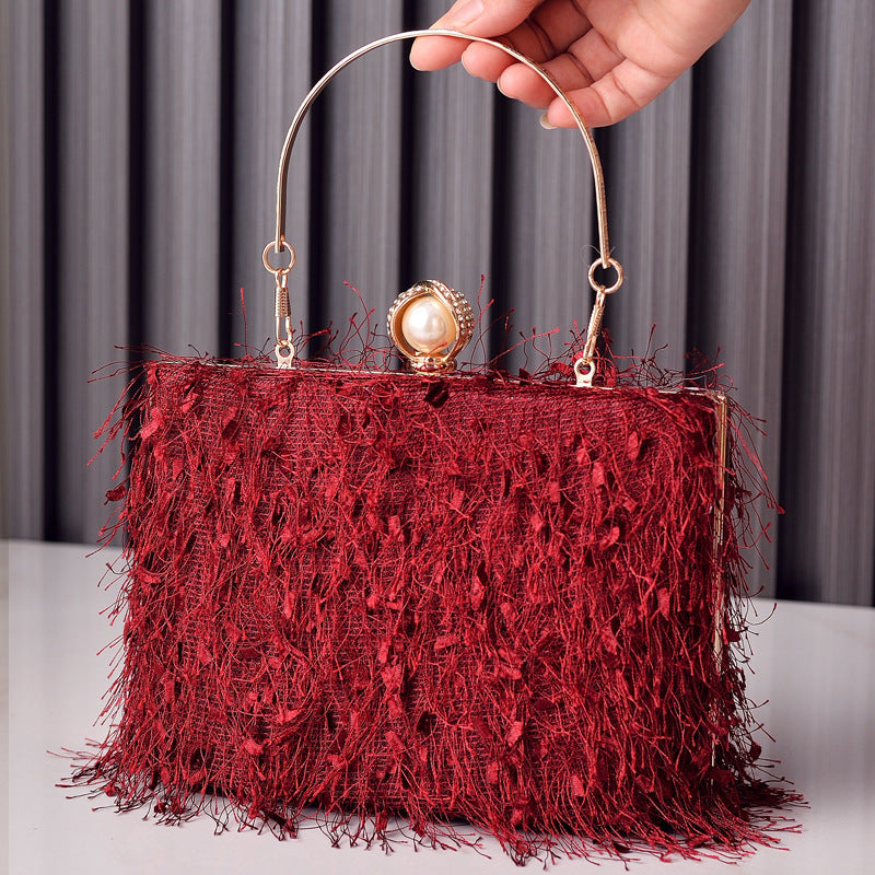 Monveluxe Tassel Evening Crossbody Bag