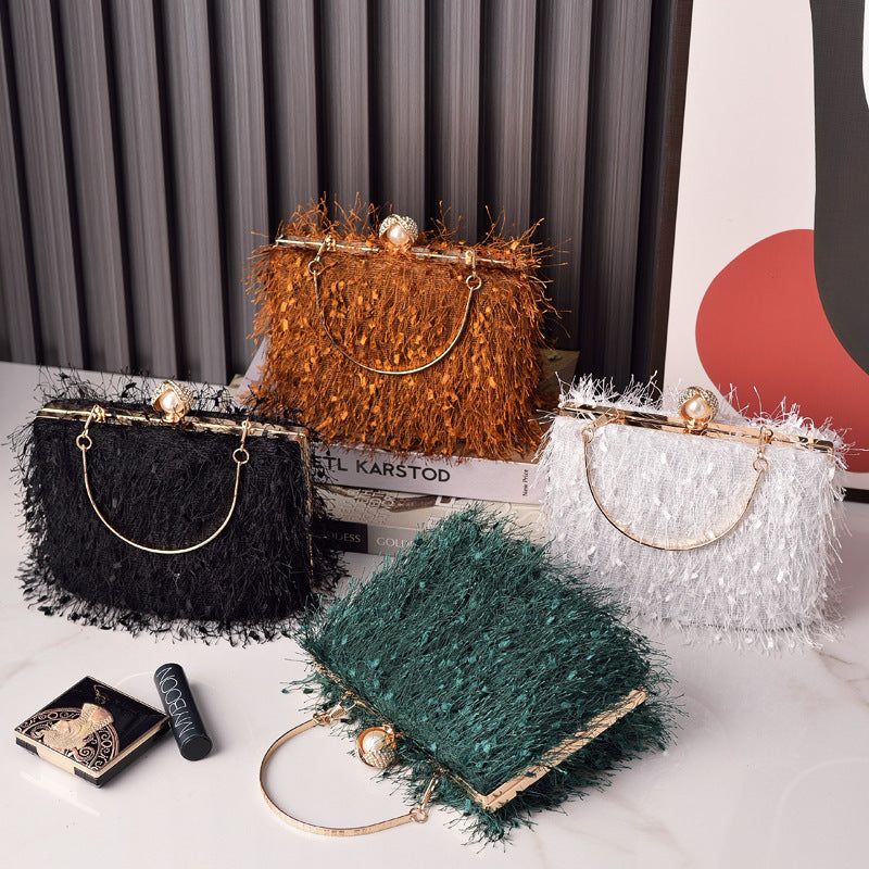 Monveluxe Tassel Evening Crossbody Bag