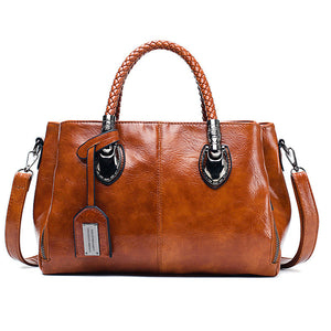 Monveluxe Vintage PU Leather Handbag &amp; Crossbody Bag