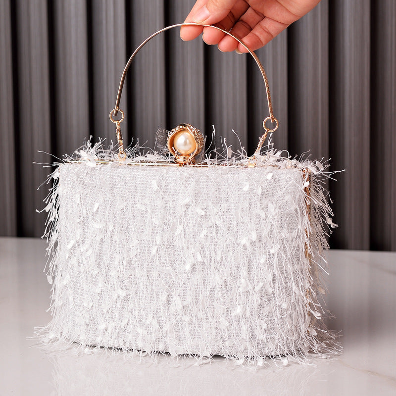 Monveluxe Tassel Evening Crossbody Bag